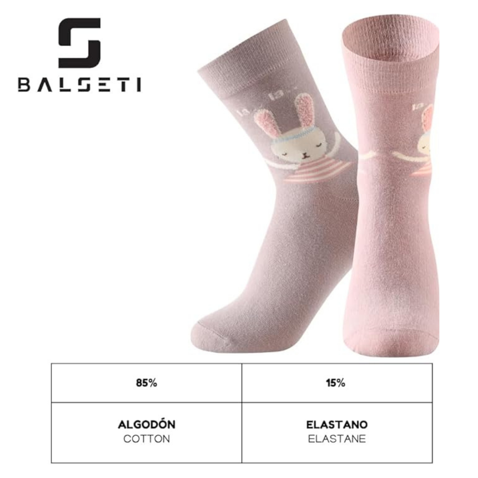 Calcetines de Media Caña Estampado de Conejito