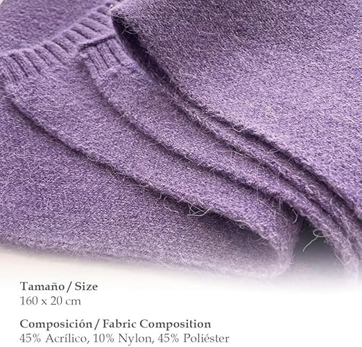 Bufanda Corta de Punto Suave Morado
