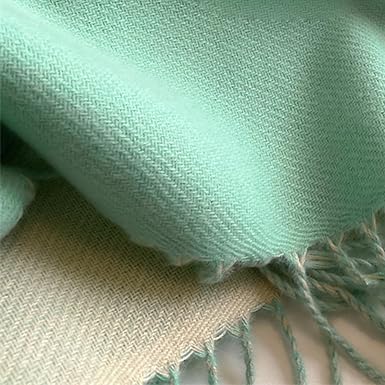 Bufanda Larga para Mujer con Flecos Turquesa