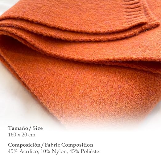 Bufanda Corta de Punto Suave Naranja