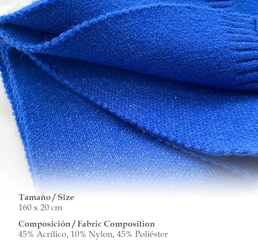 Bufanda Corta de Punto Suave Azul