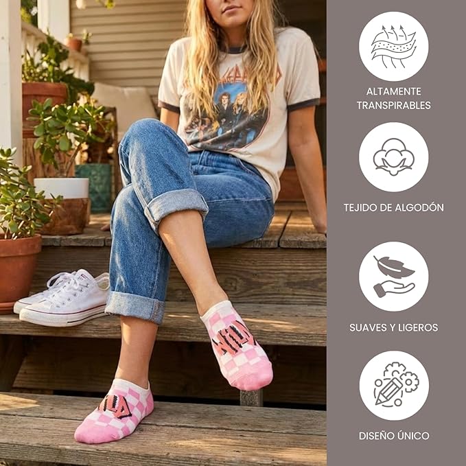 Calcetines tobilleros con diseño urbano y figuras