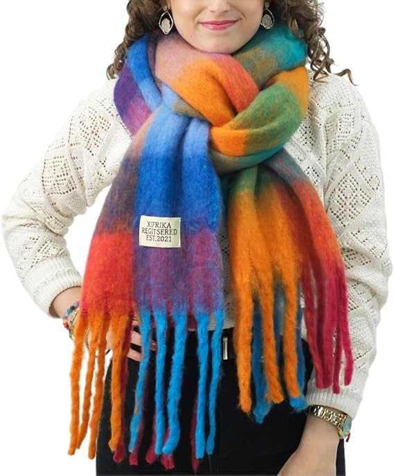 Bufanda de Mujer para Invierno Cuadros Colores