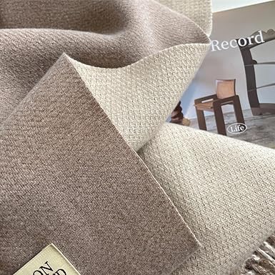 Bufanda Larga para Mujer con Flecos Marrón-Beige