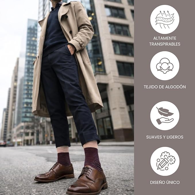 Calcetines media caña formales y básicos de rayas