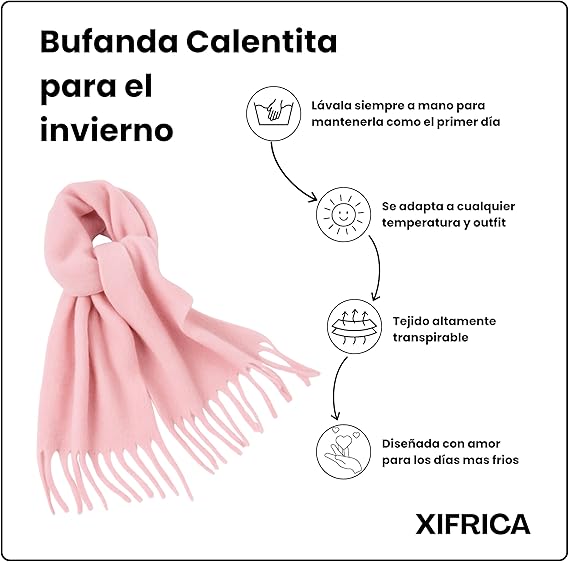 Bufanda de Mujer para Invierno Rosa Claro