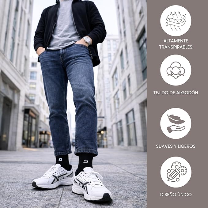 Calcetines media caña formales y básicos negros