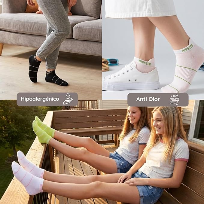 Calcetines tobilleros multicolor con rayas