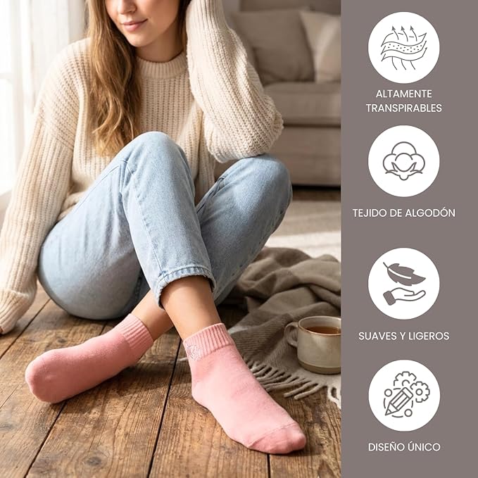 Calcetines tobilleros con estampados divertidos en rosa