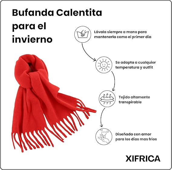 Bufanda de Mujer para Invierno Rojo