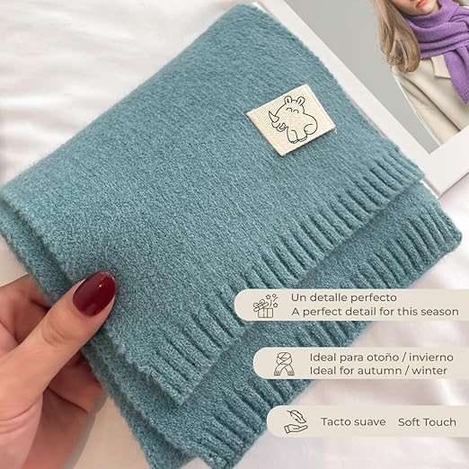 Bufanda Corta de Punto Suave Aquamarina