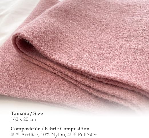 Bufanda Corta de Punto Suave Rosa