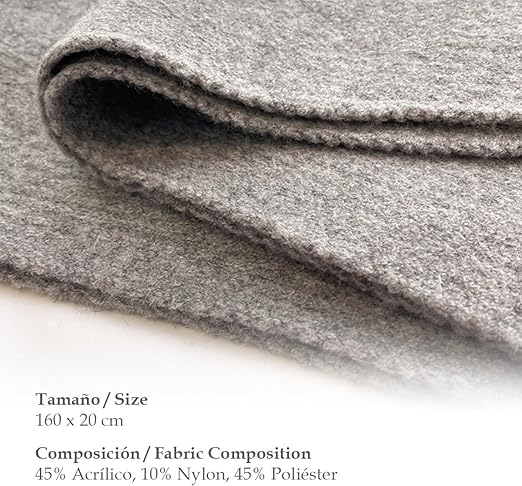 Bufanda Corta de Punto Suave Gris