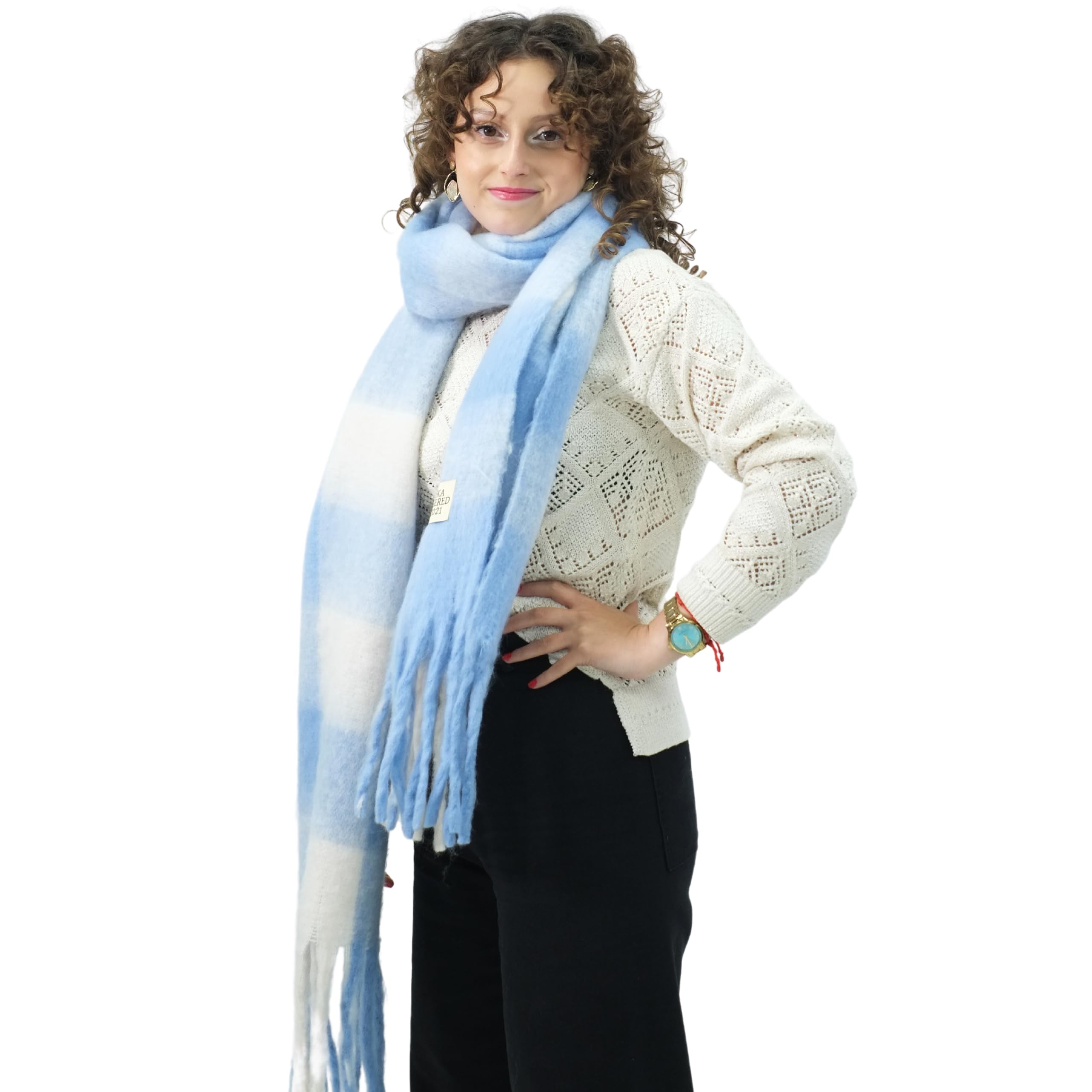 XIFRIKA Bufanda a cuadros de Mujer para Invierno XXL