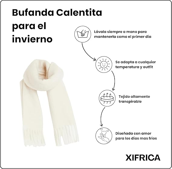 Bufanda de Mujer para Invierno Blanco