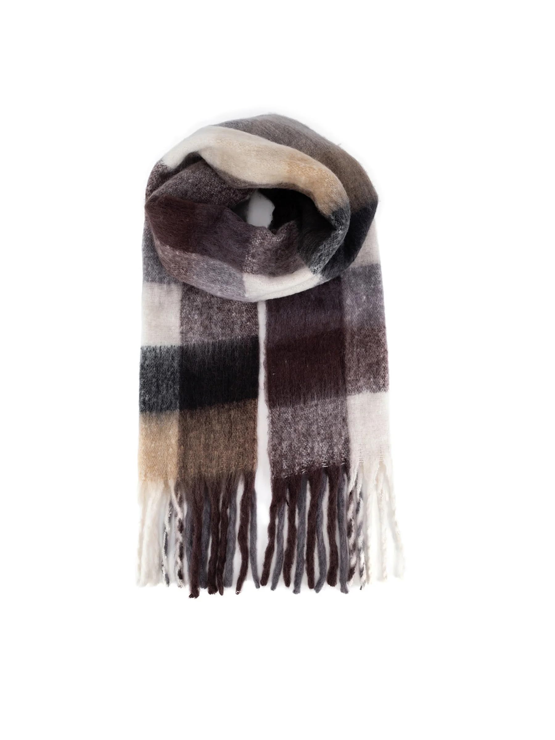 XIFRIKA Bufanda a cuadros de Mujer para Invierno XXL