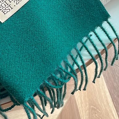 Bufanda Larga para Mujer con Flecos Aquamarina