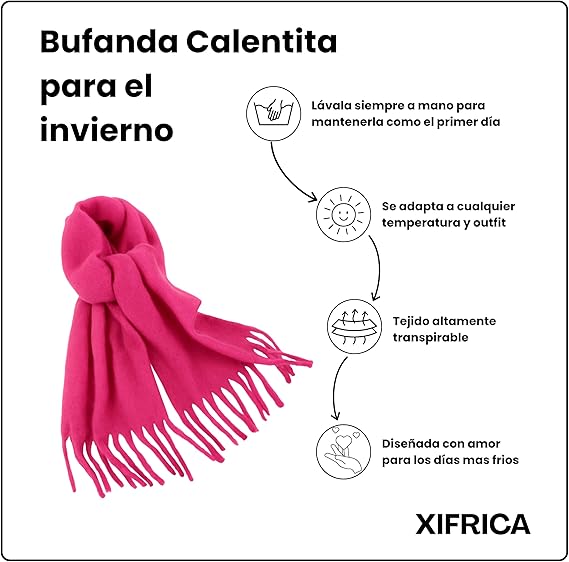 Bufanda de Mujer para Invierno Rosa Fucsia