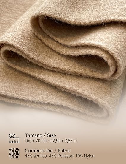 Bufanda Corta de Punto Suave Beige Claro