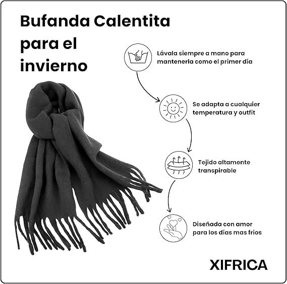 Bufanda de Mujer para Invierno Negro