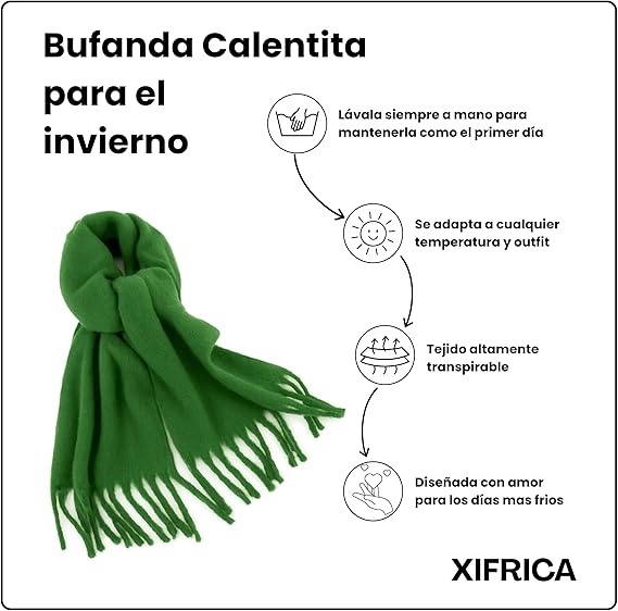 Bufanda de Mujer para Invierno Verde