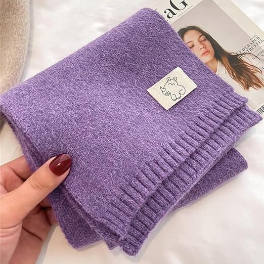 Bufanda Corta de Punto Suave Morado