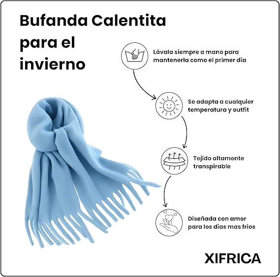 Bufanda de Mujer para Invierno Azul Claro