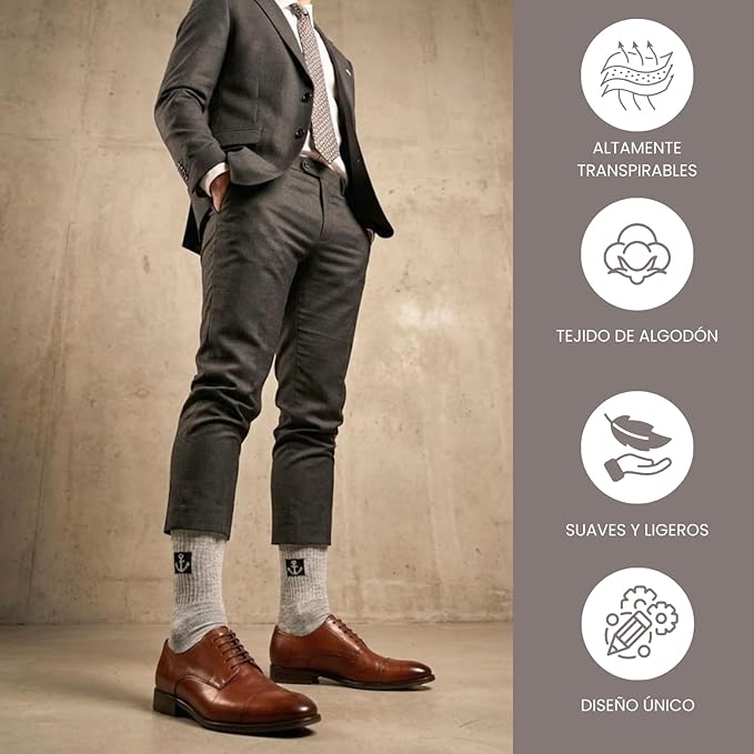 Pack 6 pares de calcetines formales estampados