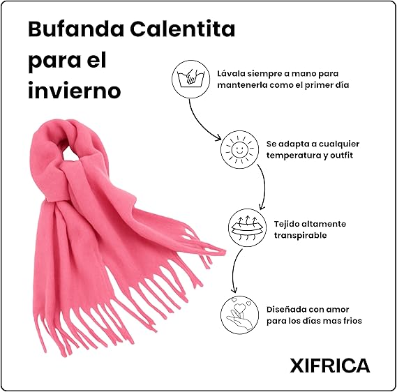Bufanda de Mujer para Invierno Rosa