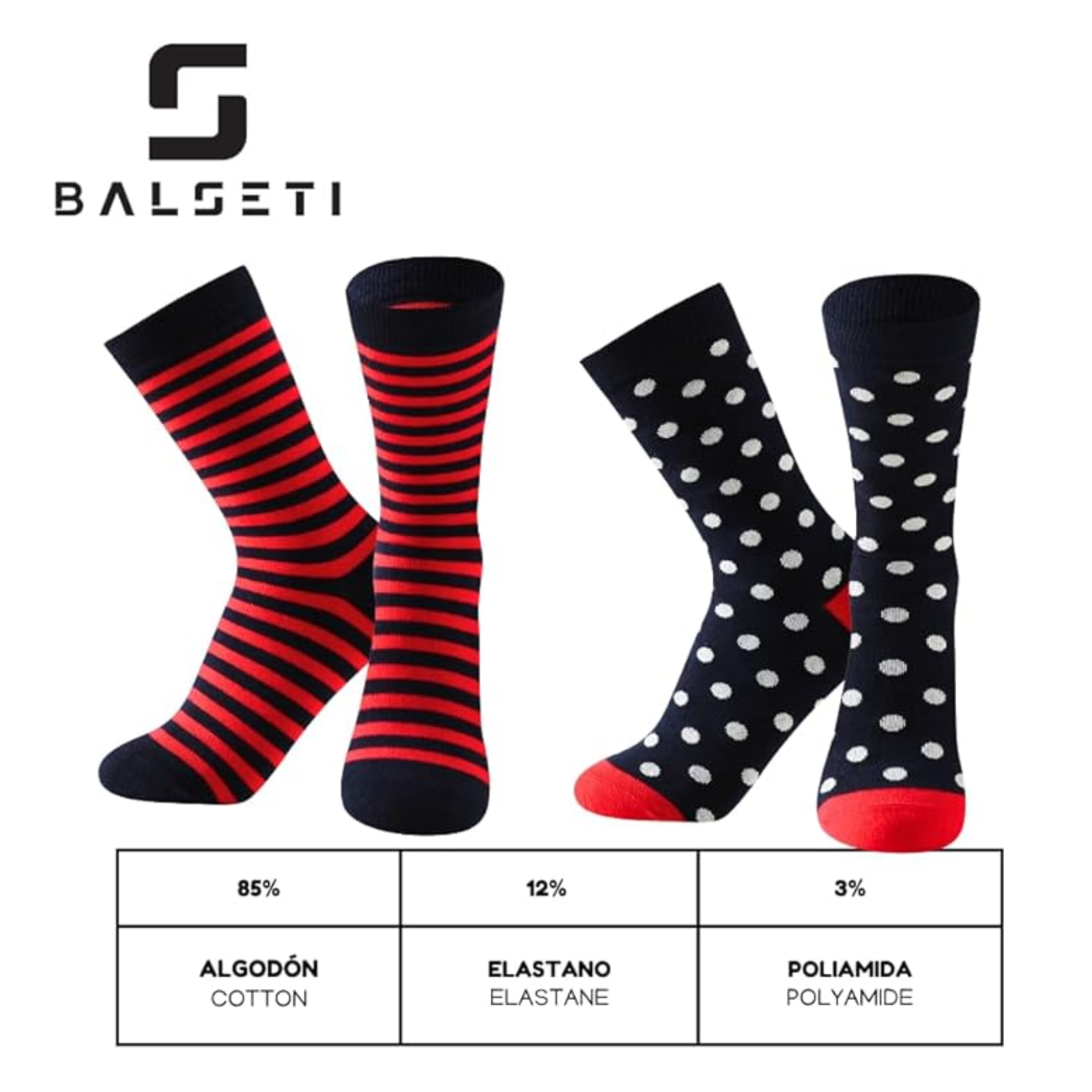 Pack de 6 Calcetines Estampados para Mujer – Rayas y Círculos