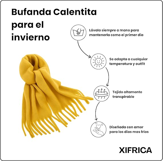 Bufanda de Mujer para Invierno Amarilla