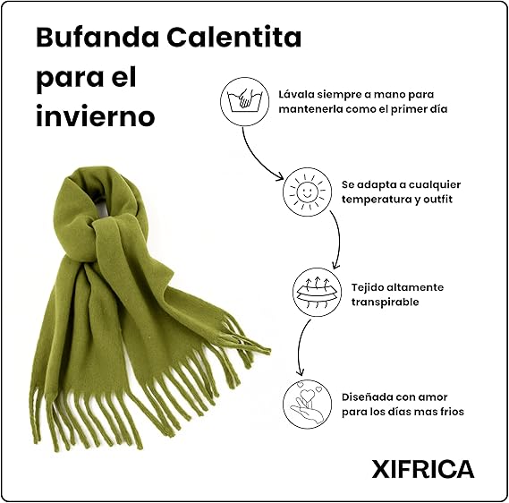 Bufanda de Mujer para Invierno Verde Oliva