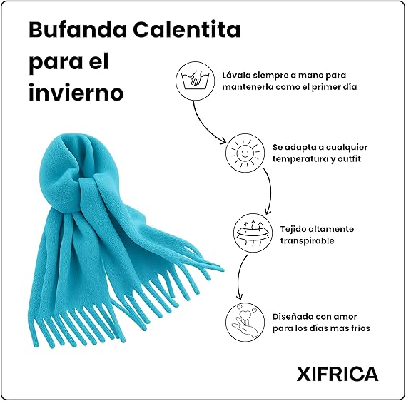 Bufanda de Mujer para Invierno Azul Turquesa