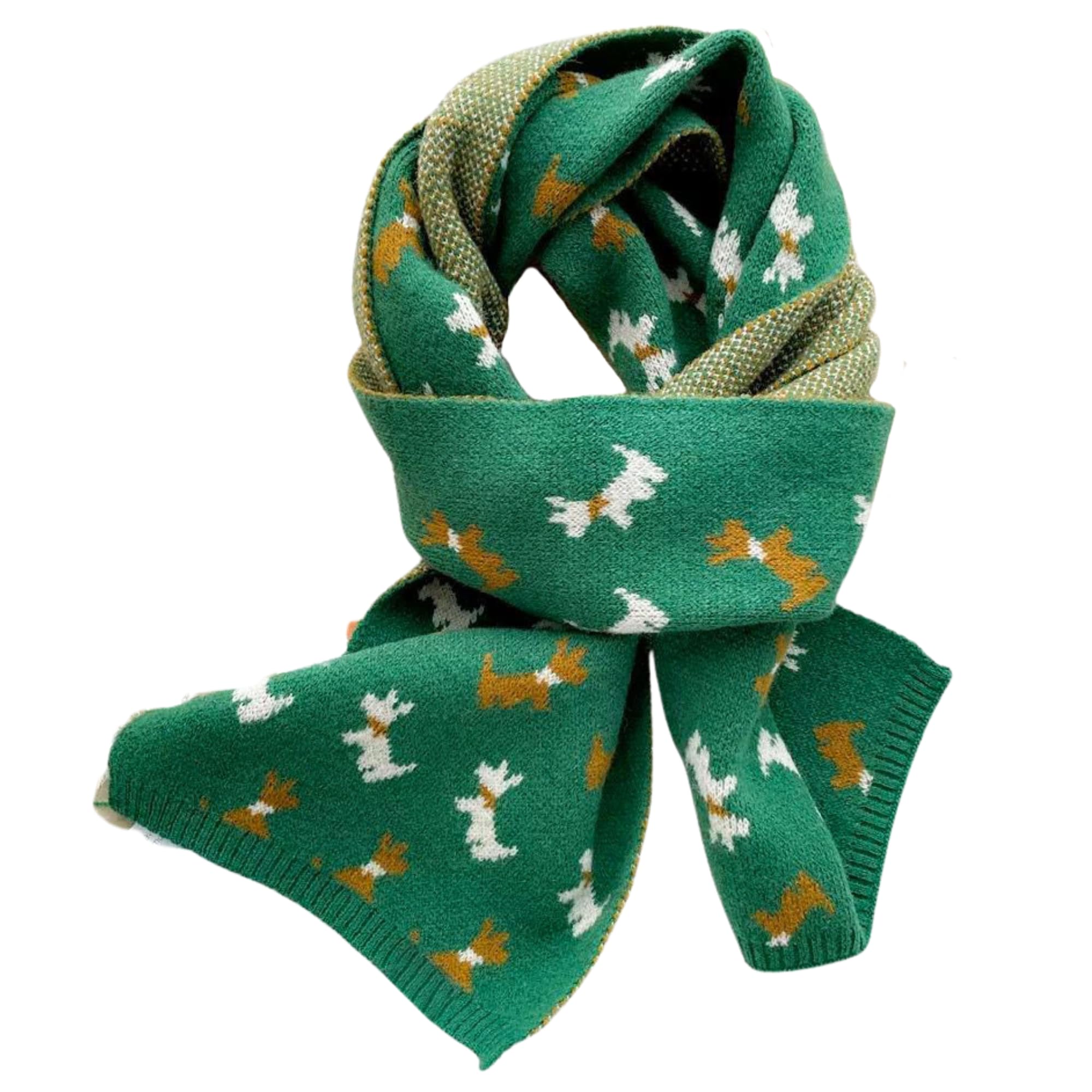 Bufanda calentita de colores con estampado de perritos