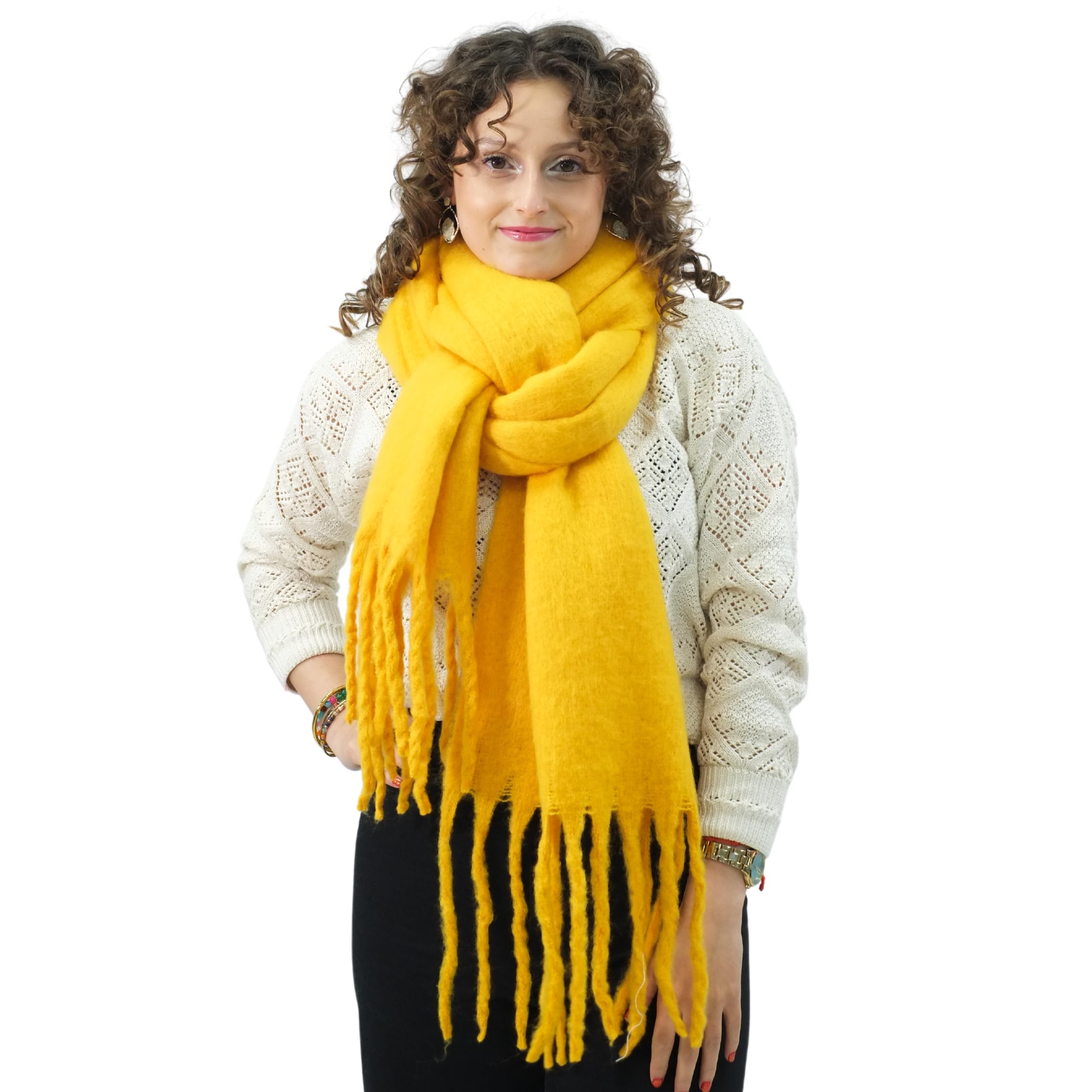 XIFRIKA Bufanda lisa de Mujer para Invierno XXL