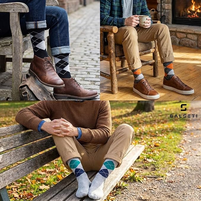 Calcetín Estampado Rombos Gris para Hombres