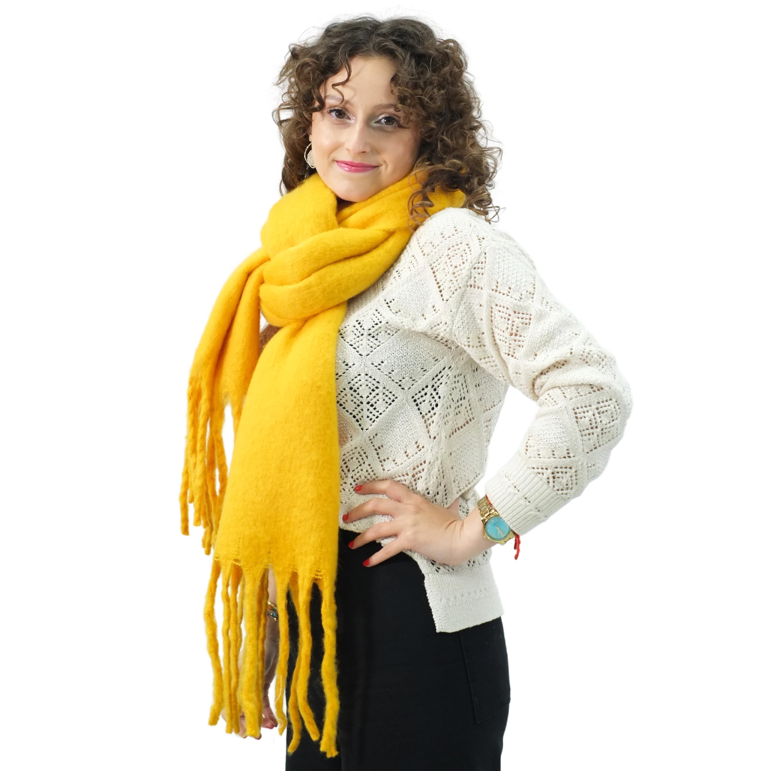 XIFRIKA Bufanda lisa de Mujer para Invierno XXL