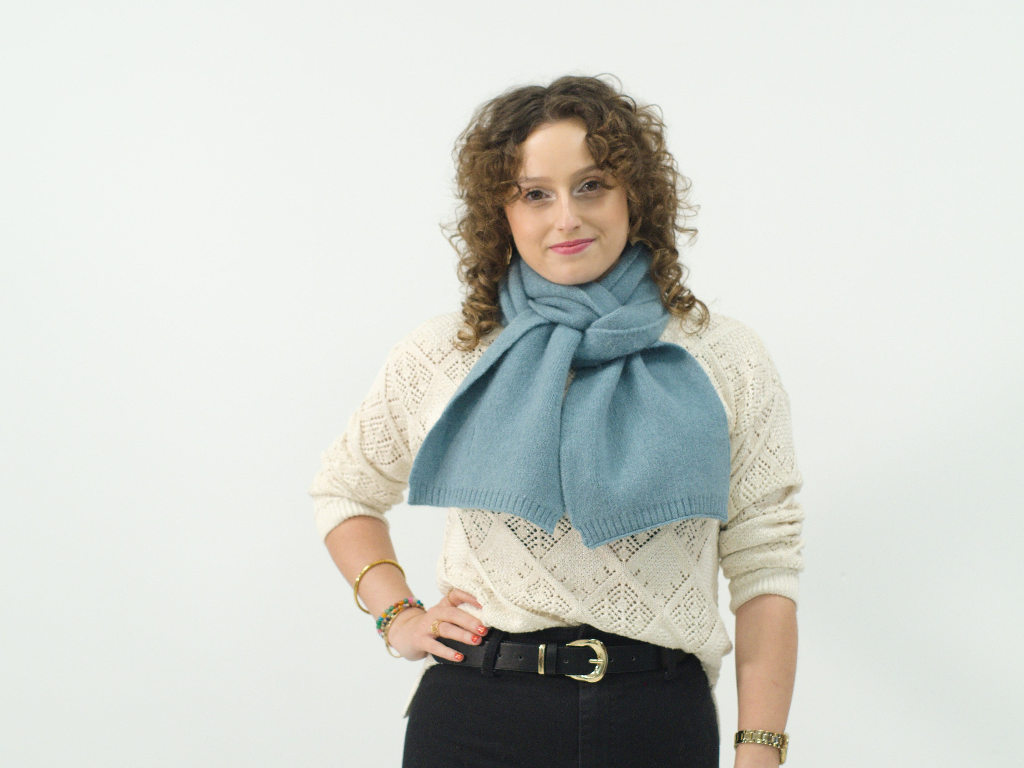 Bufanda de mujer de punto suave, cálida, elegante y sin picor