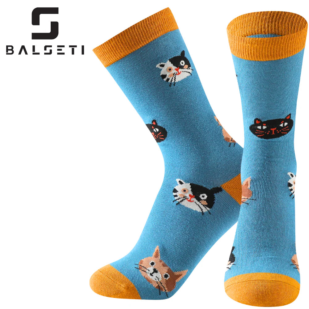 Calcetines mujer con colores y estampados divertidos de gatos