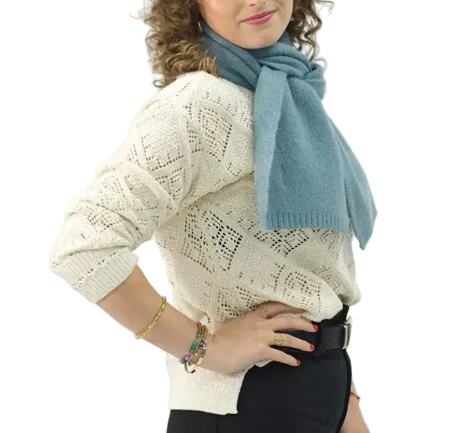 Bufanda Corta de Punto Suave Aquamarina