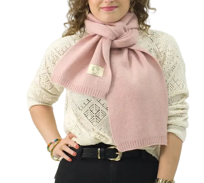 Bufanda Corta de Punto Suave Rosa
