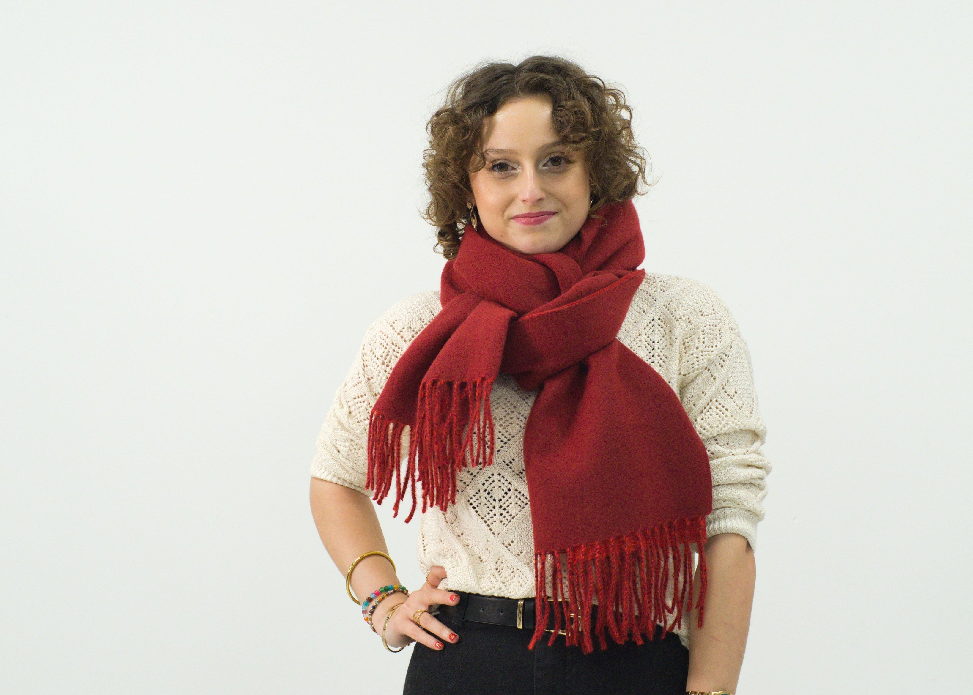 Bufanda larga para mujer con flecos