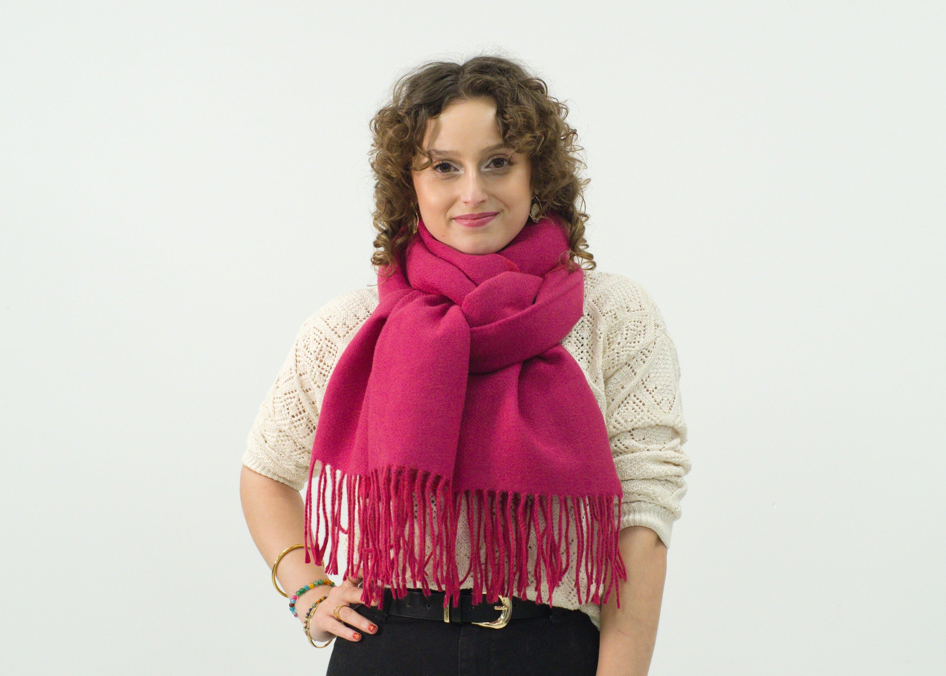 Bufanda larga para mujer con flecos