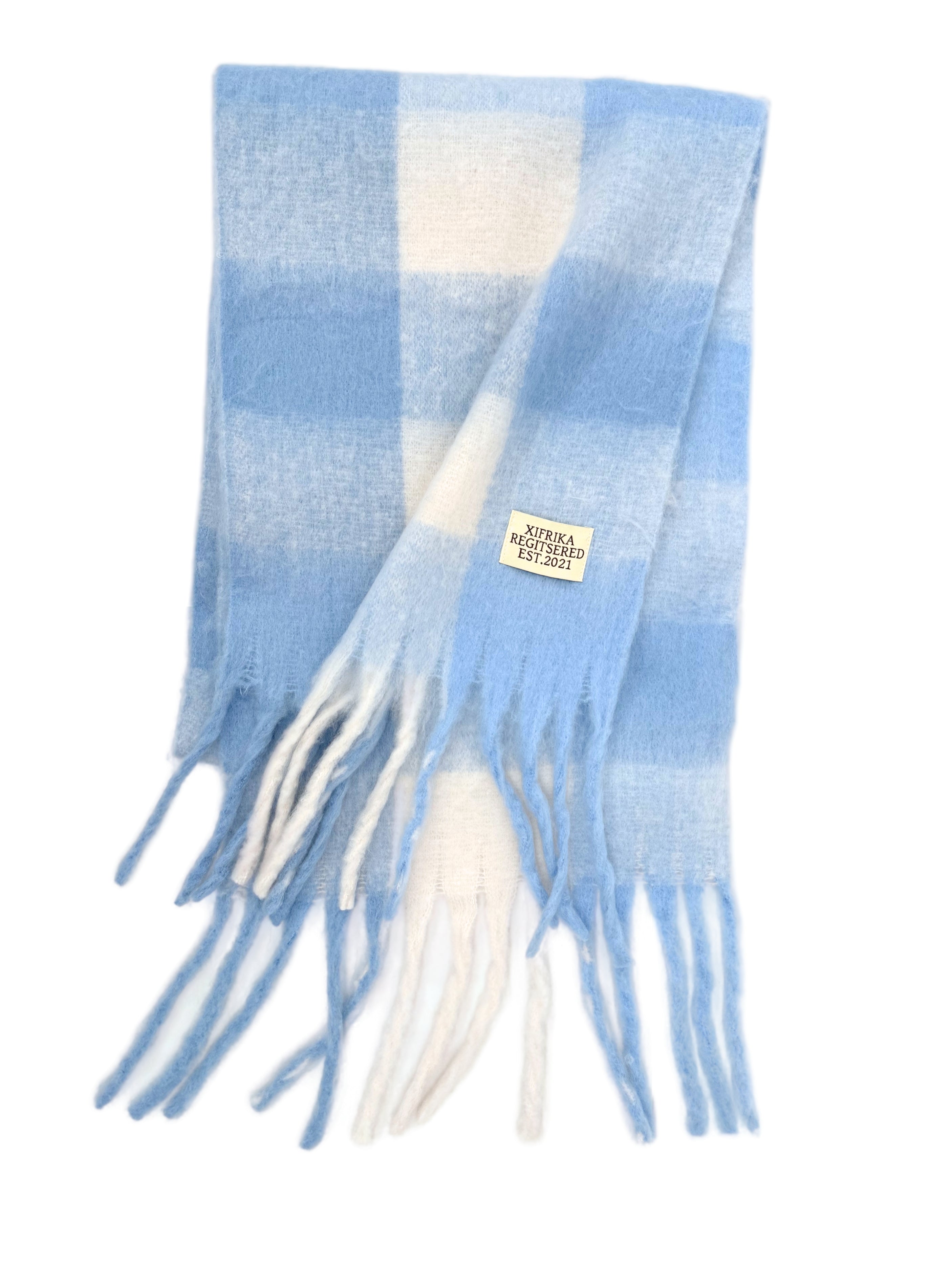 XIFRIKA Bufanda a cuadros de Mujer para Invierno XXL