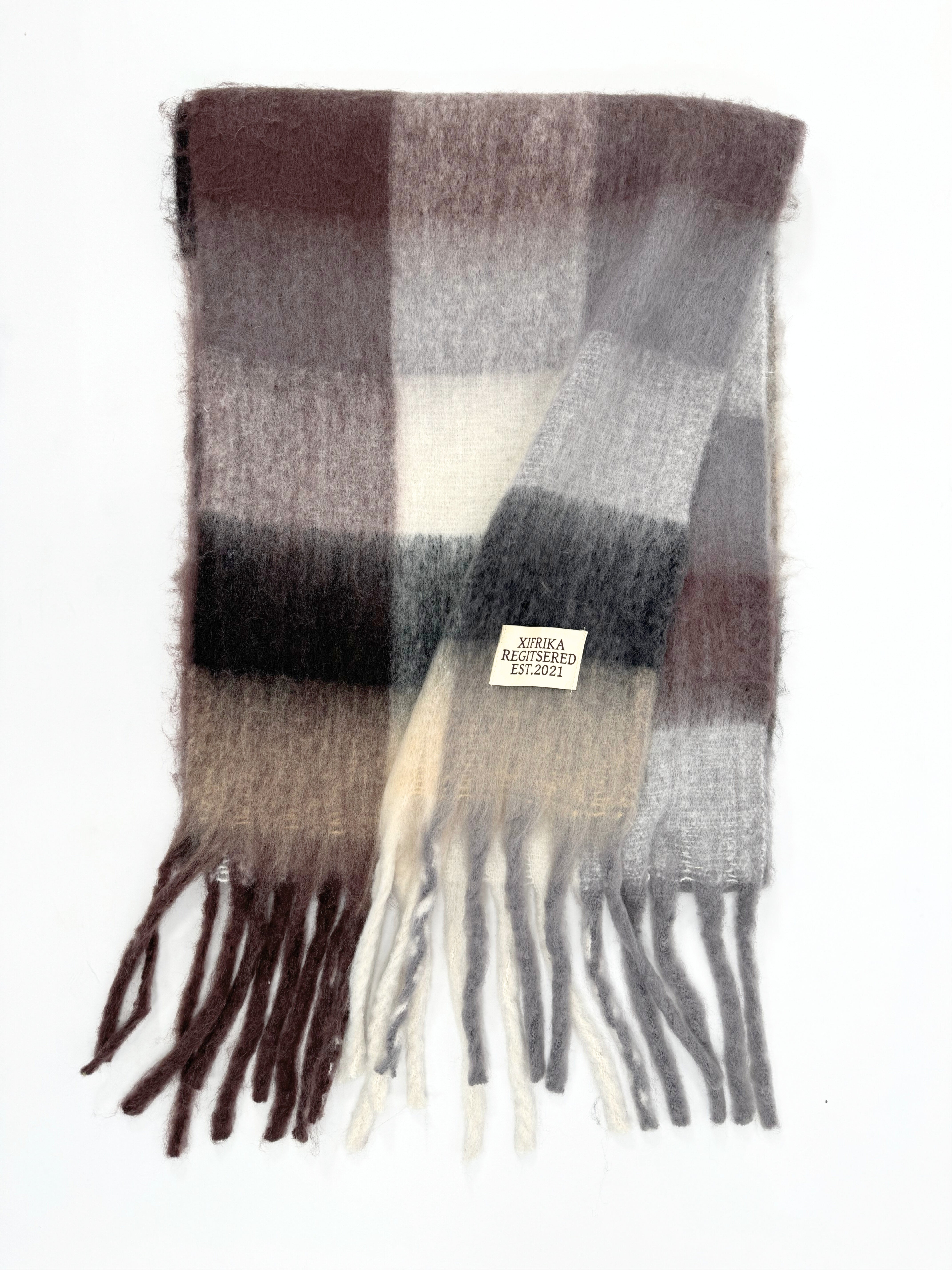 XIFRIKA Bufanda a cuadros de Mujer para Invierno XXL