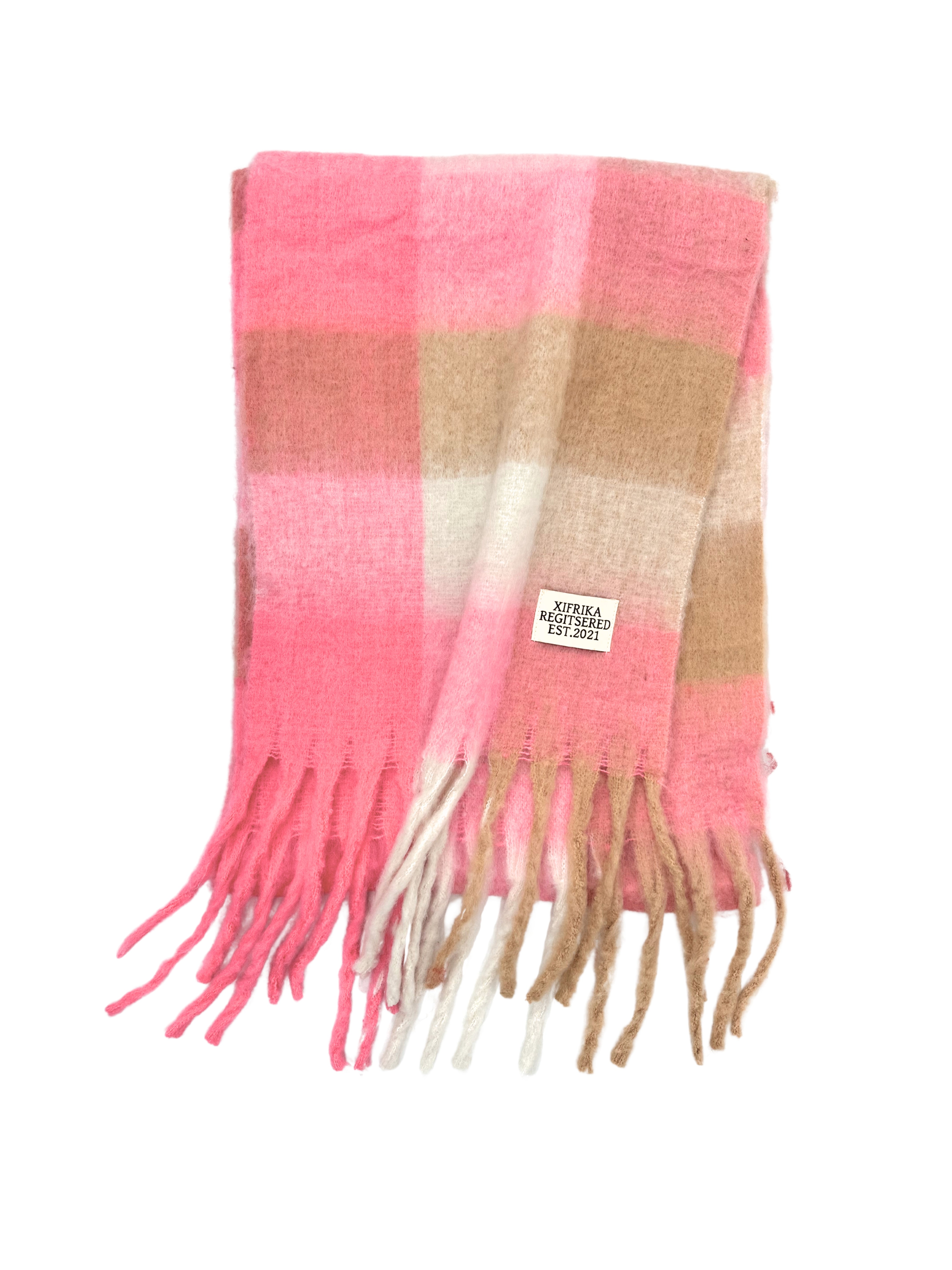 XIFRIKA Bufanda a cuadros de Mujer para Invierno XXL