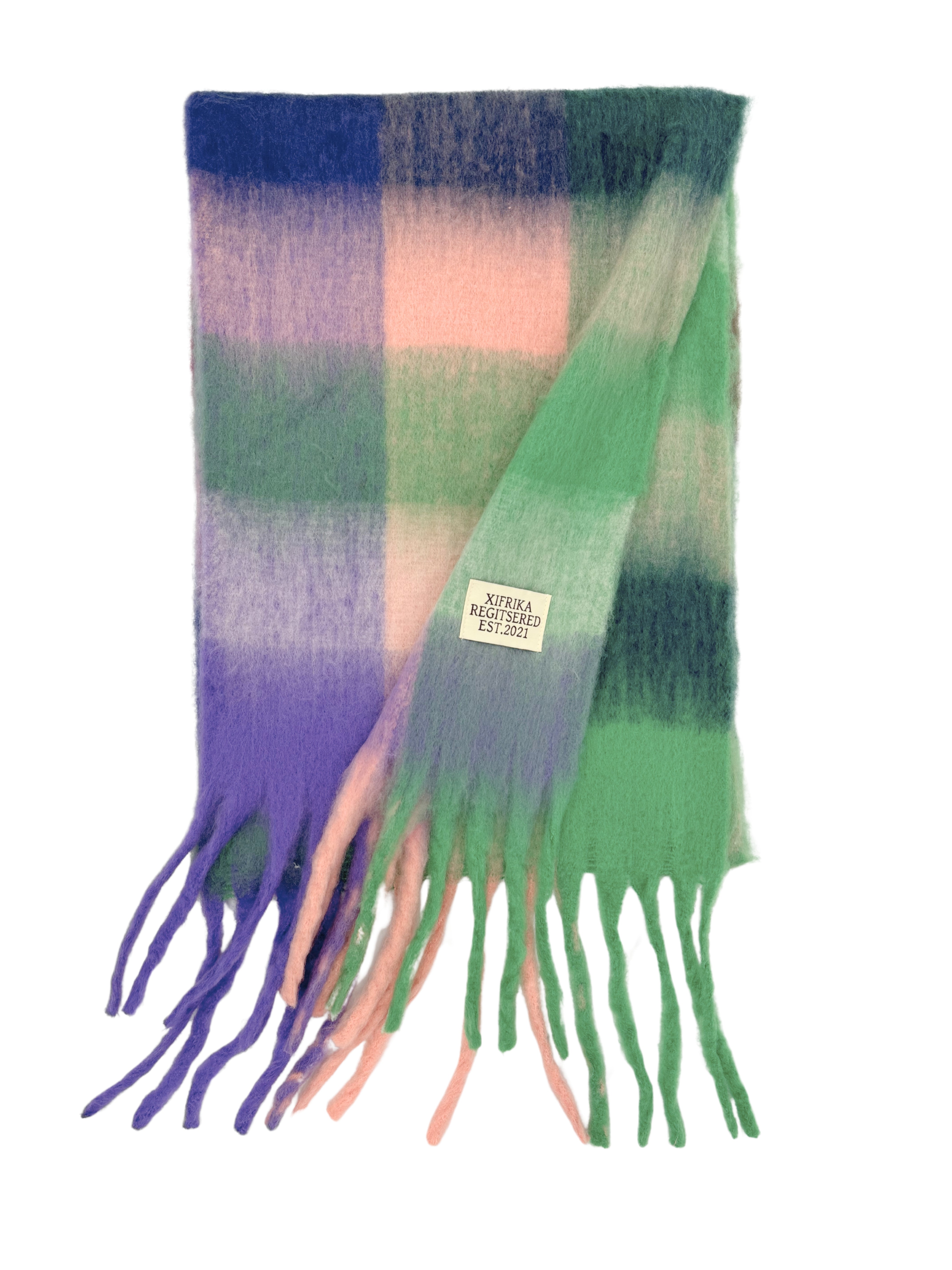 XIFRIKA Bufanda a cuadros de Mujer para Invierno XXL