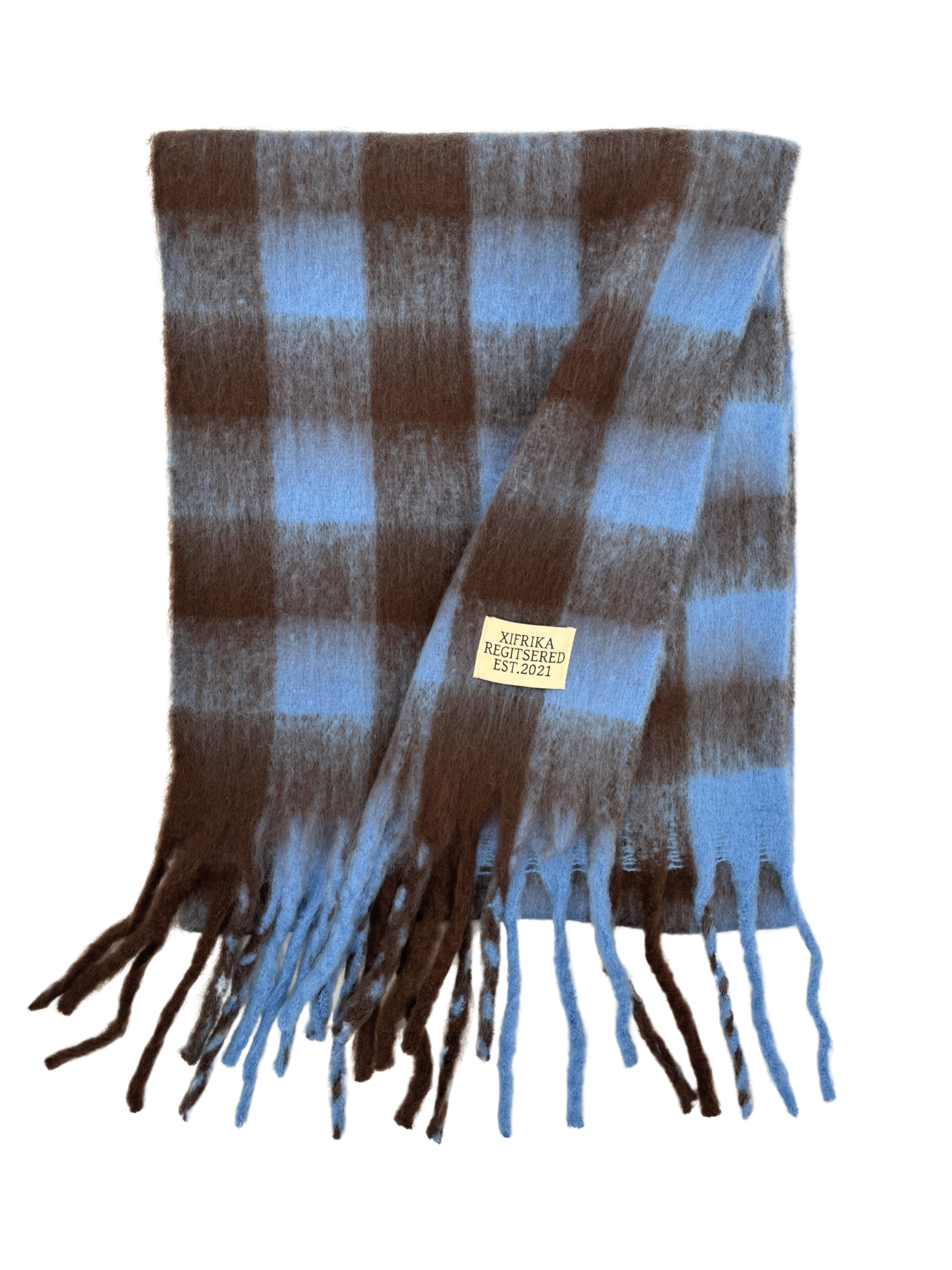 XIFRIKA Bufanda a cuadros de Mujer para Invierno XXL