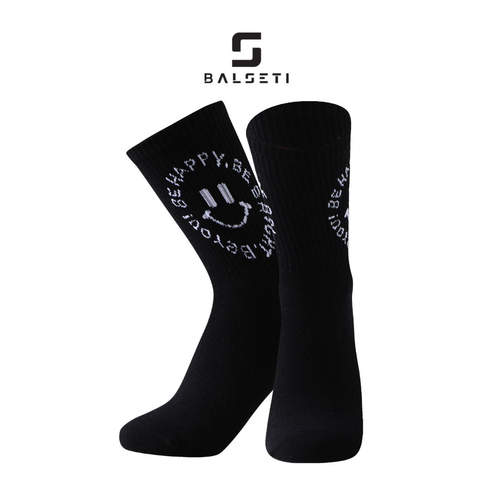 Calcetines caña alta, modelo "Be happy". Talla 35-41. Pack surtido 6/u.