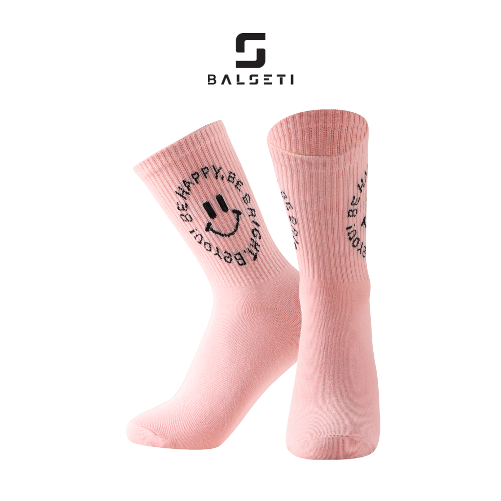 Calcetines caña alta, modelo "Be happy". Talla 35-41. Pack surtido 6/u.